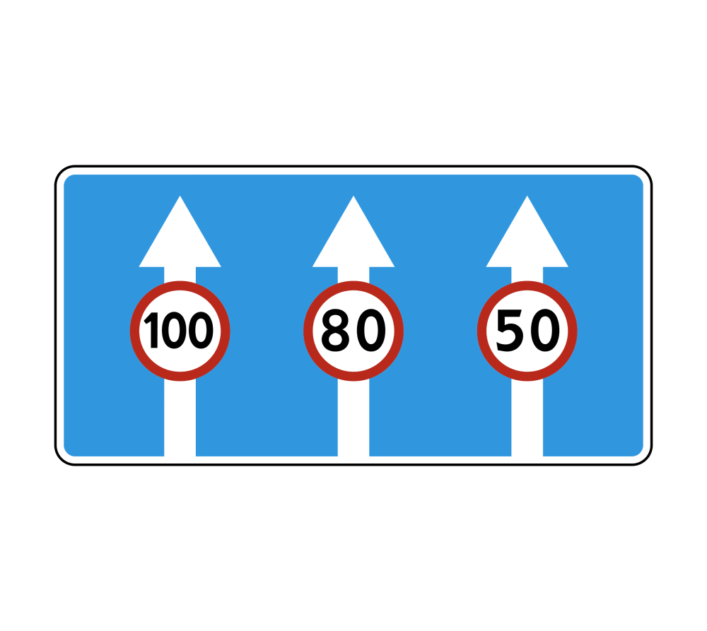 Дорожный знак 5.15.8 Число полос