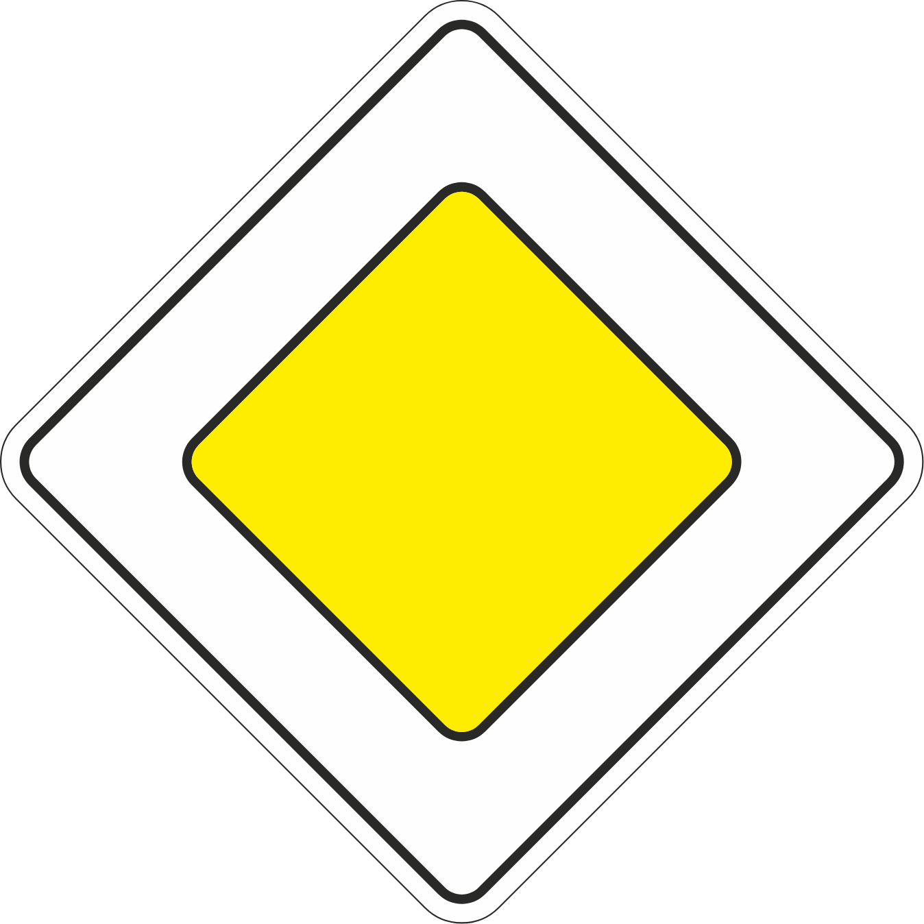 Дорожный знак 2.1 Главная дорога
