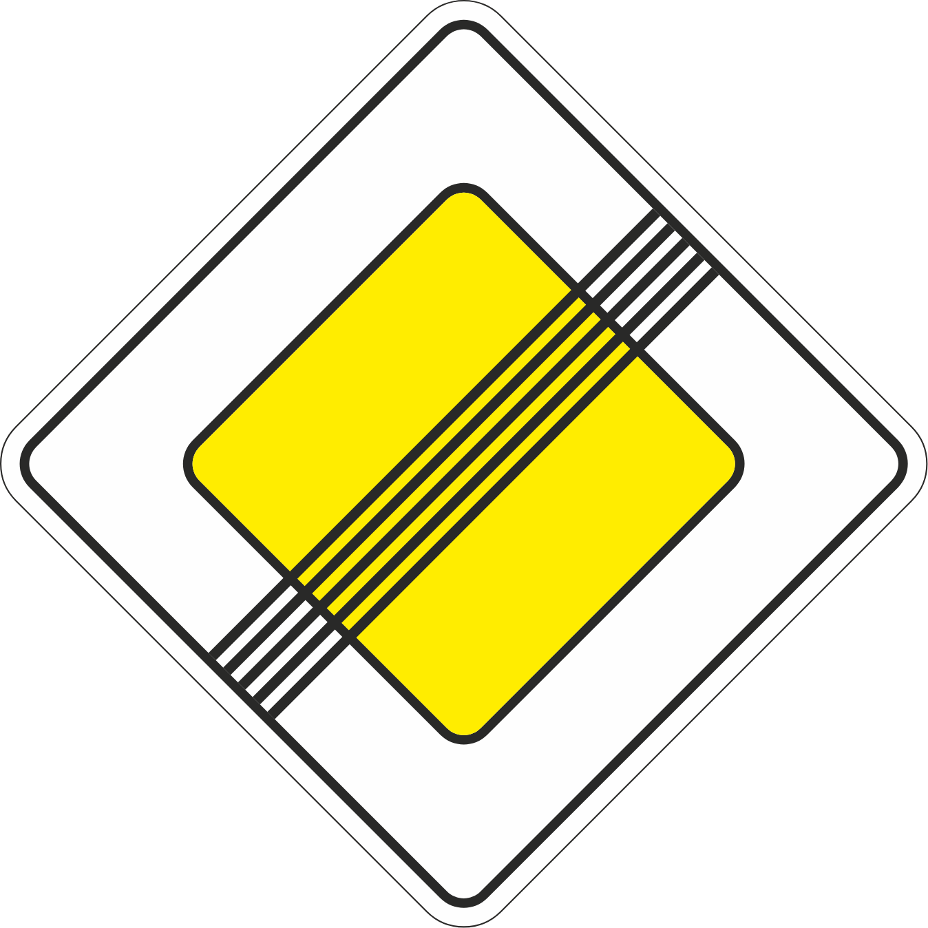Дорожный знак 2.2 Конец главной дороги