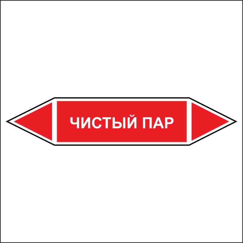 Знак безопасности «Чистый пар - двусторонние направление»