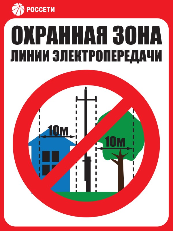 Знак безопасности «Охранная зона» ЛЭП 0,4 кВ
